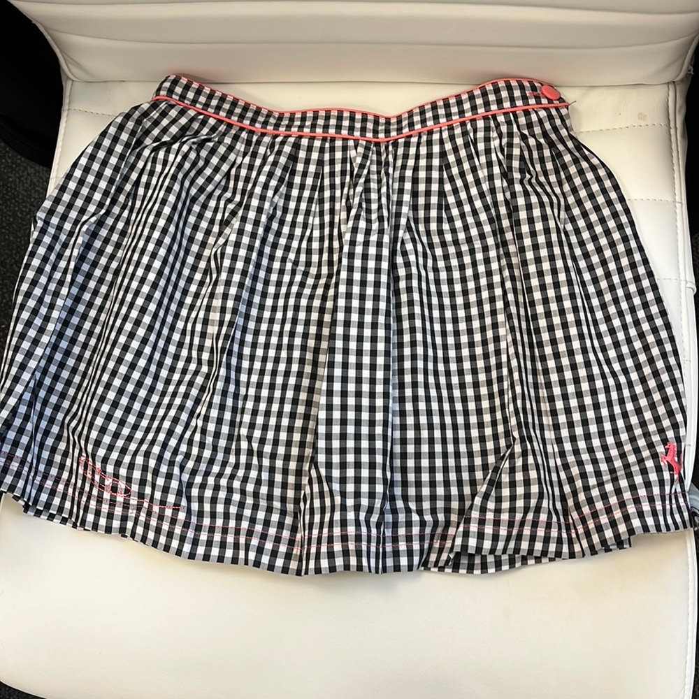 Girls size 7/8 black and white plaid skirt. Ferrari clothing line